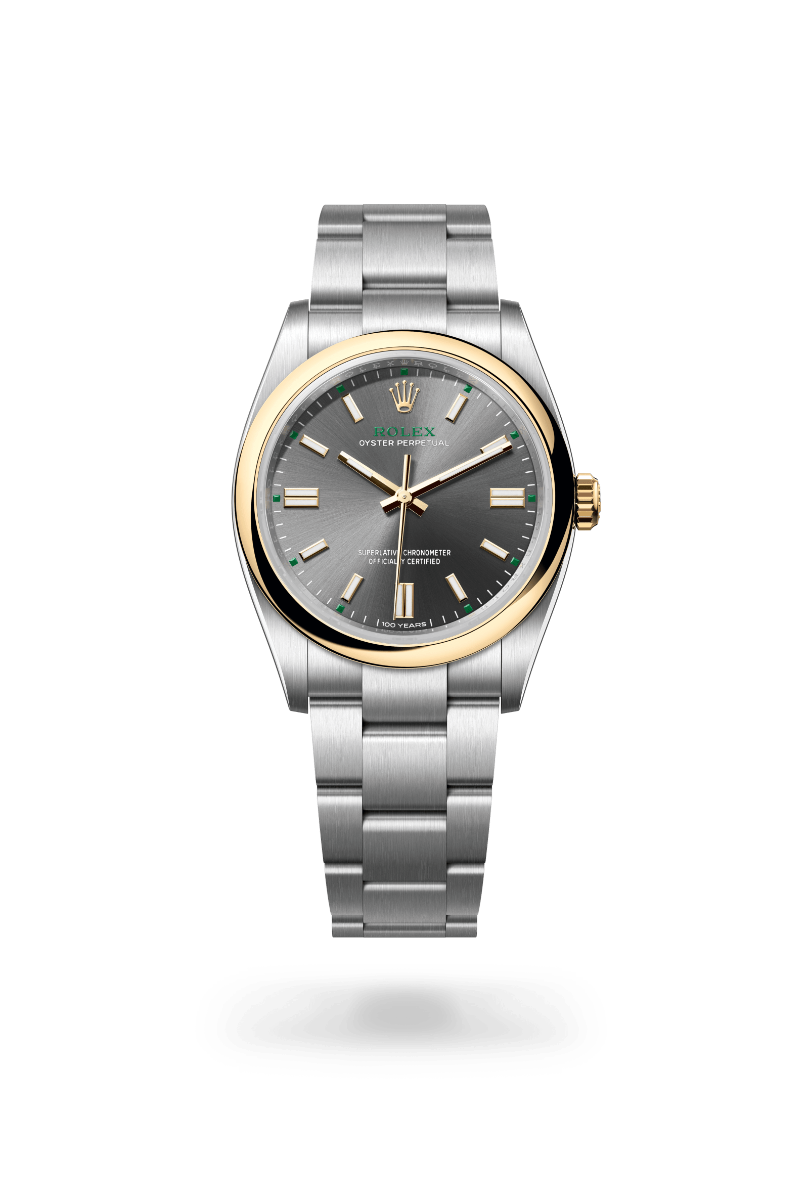 Oyster Perpetual 36, Oyster, 36 mm, Oystersteel en geelgoud, Wijzerplaat : Leigrijs, Rolex