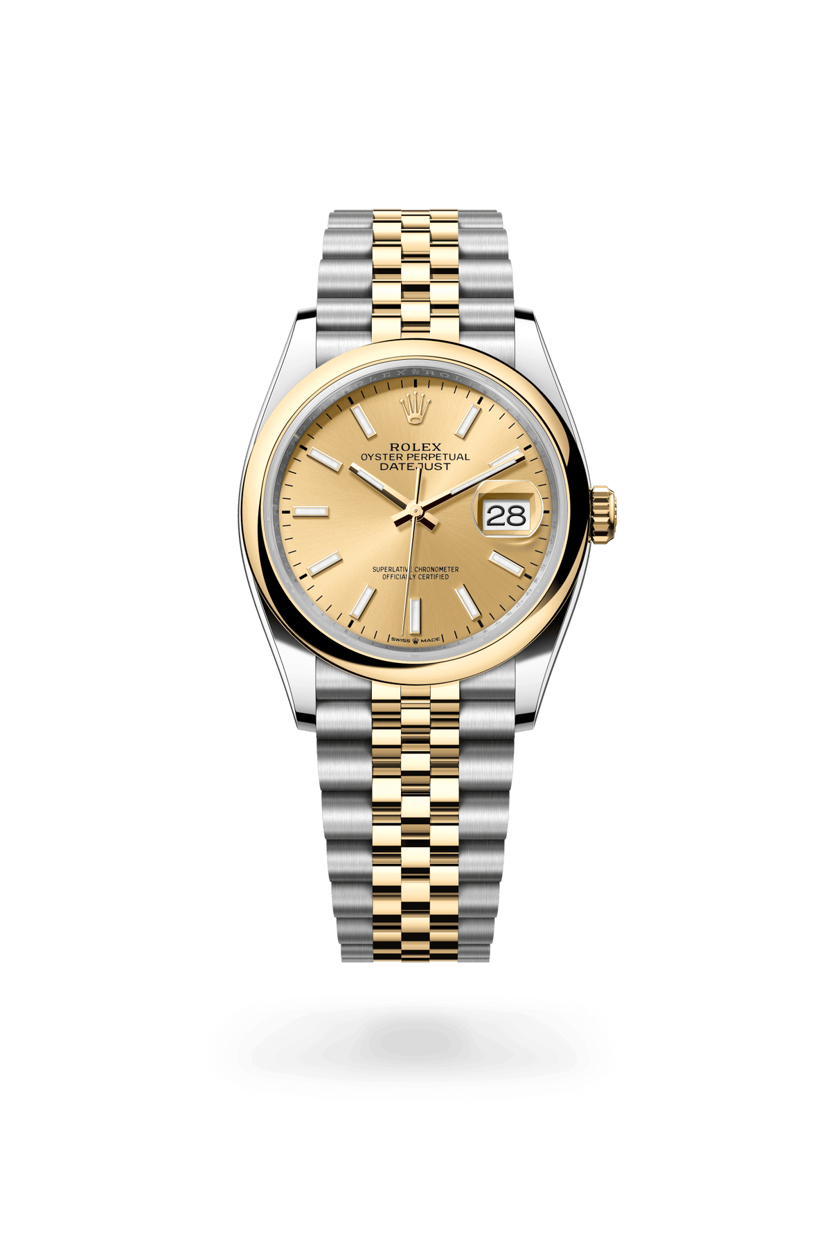 Datejust 36, Oyster, 36 mm, Oystersteel en geelgoud, Wijzerplaat : Champagnekleurig, Rolex