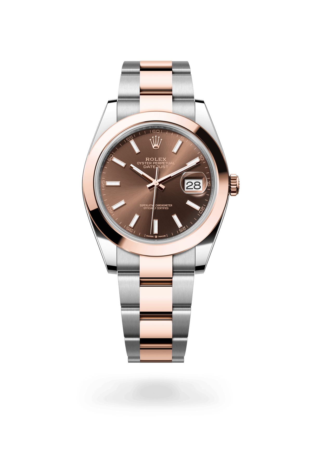 Datejust 41, Oyster, 41 mm, Oystersteel en Everose-goud, Wijzerplaat : Chocoladebruin, Rolex