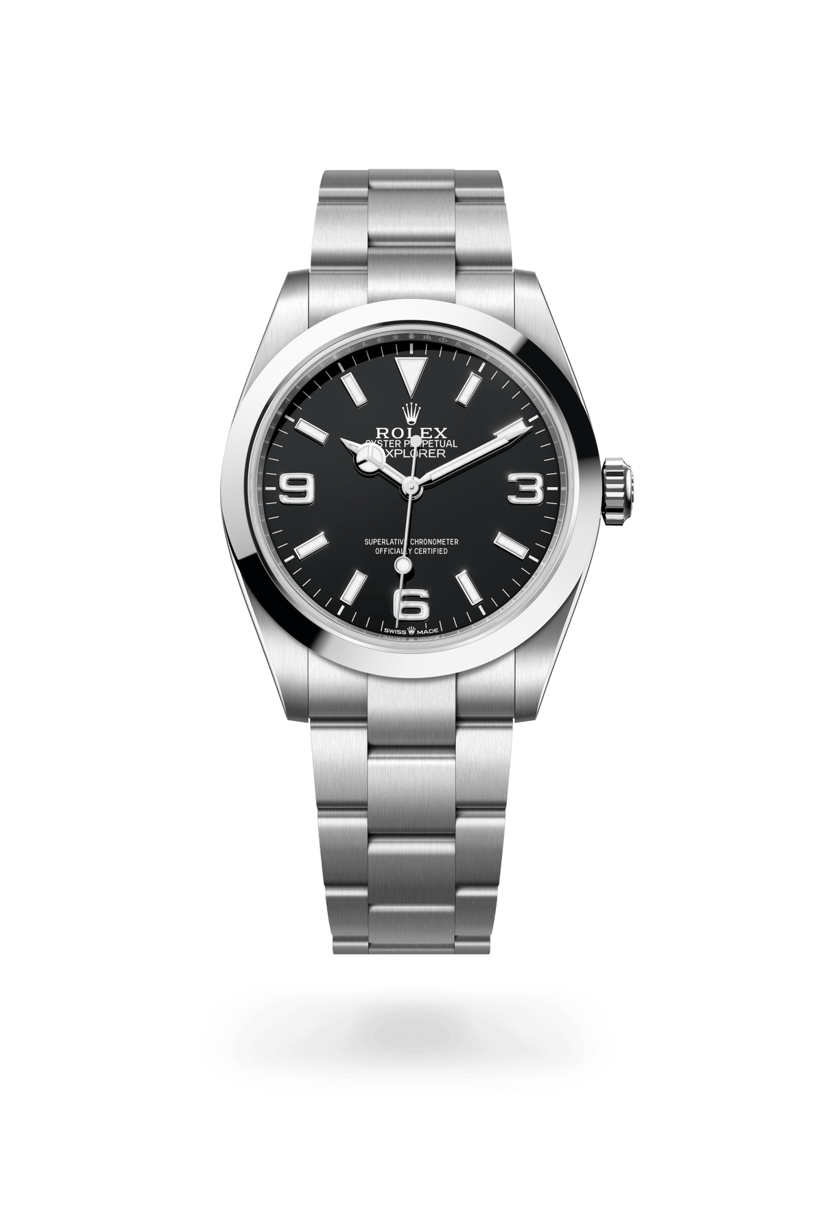 Explorer 40, Oyster, 40 mm, Oystersteel, Wijzerplaat : Zwart, Rolex