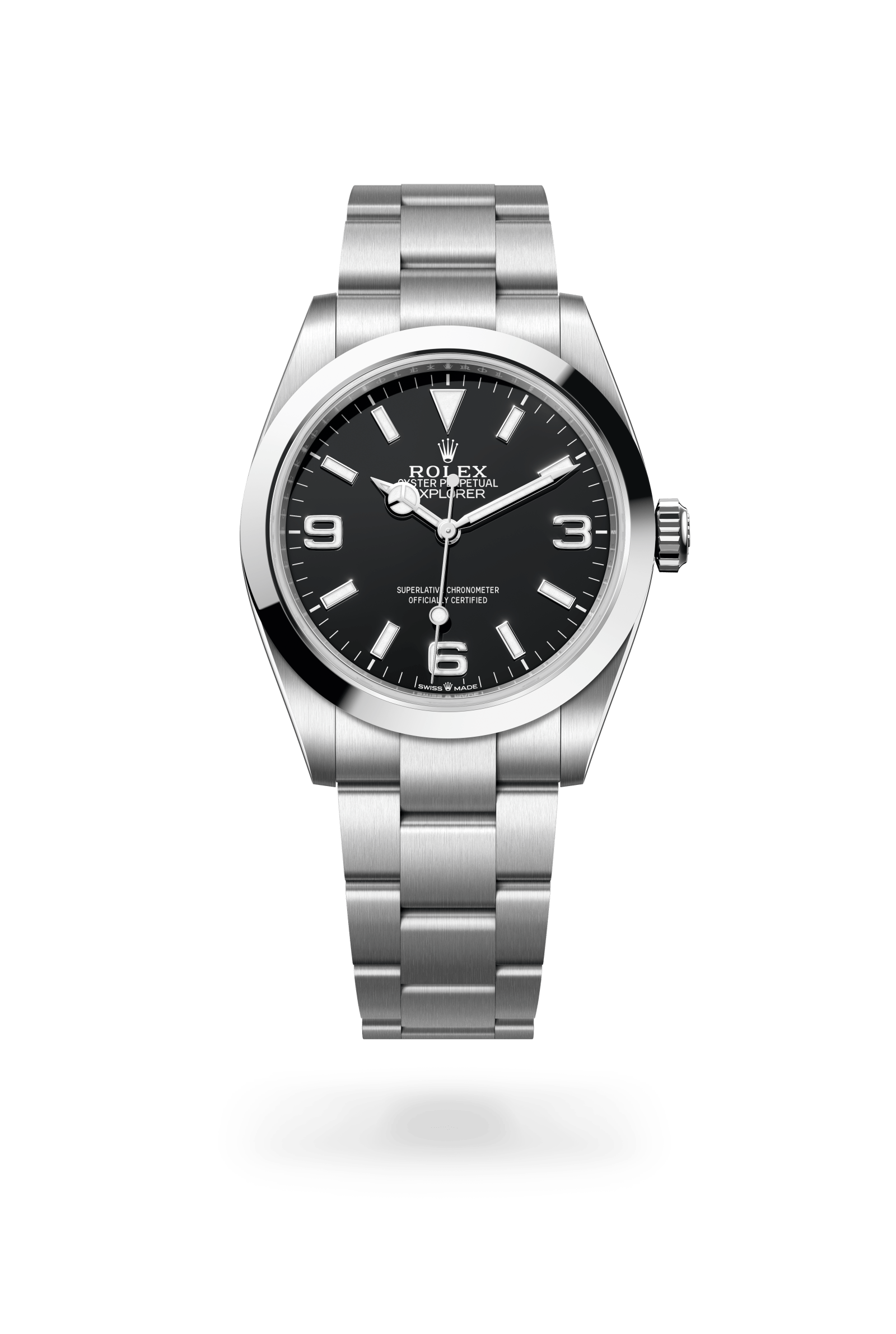 Explorer 40, Oyster, 40 mm, Oystersteel, Wijzerplaat : Zwart, Rolex