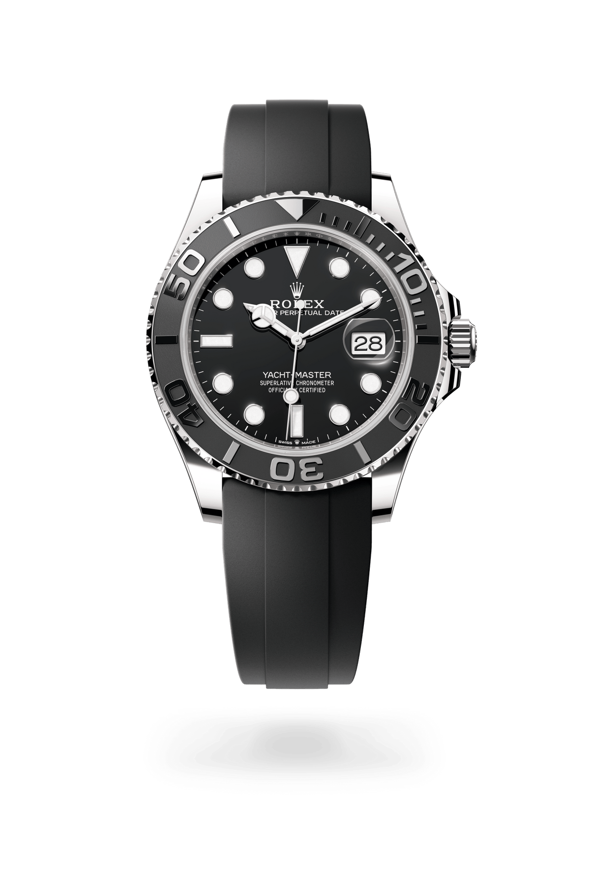 Yacht-Master 42, Oyster, 42 mm, witgoud, Wijzerplaat : Zwart, Rolex