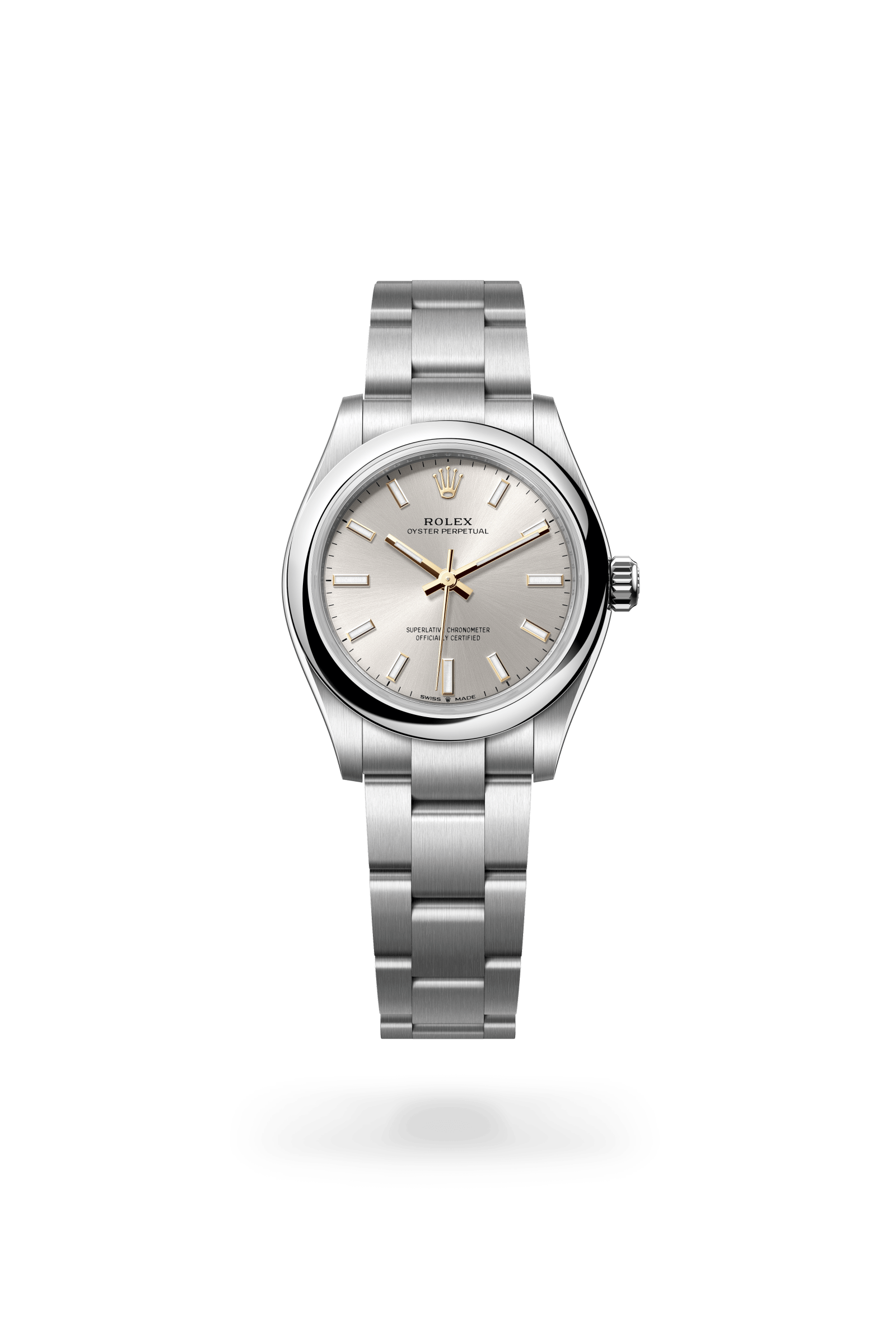 Oyster Perpetual 31, Oyster, 31 mm, Oystersteel, Wijzerplaat : Zilverkleurig, Rolex
