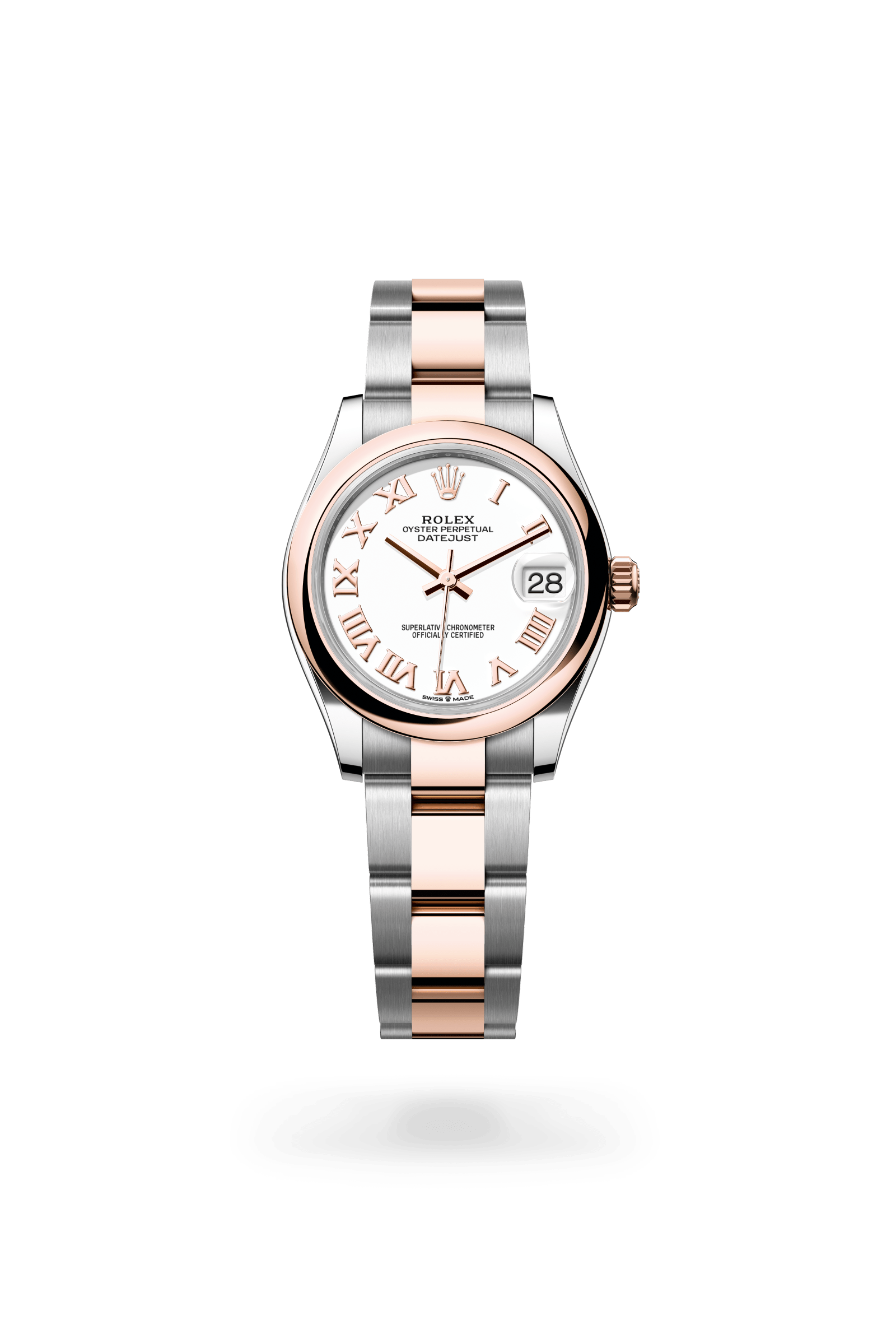 Datejust 31, Oyster, 31 mm, Oystersteel en Everose-goud, Wijzerplaat : Wit, Rolex