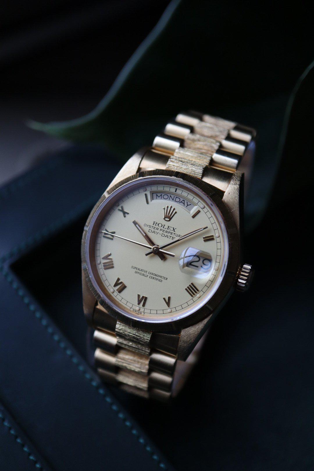 Rolex Day-Date 18078 bark finish (1986)