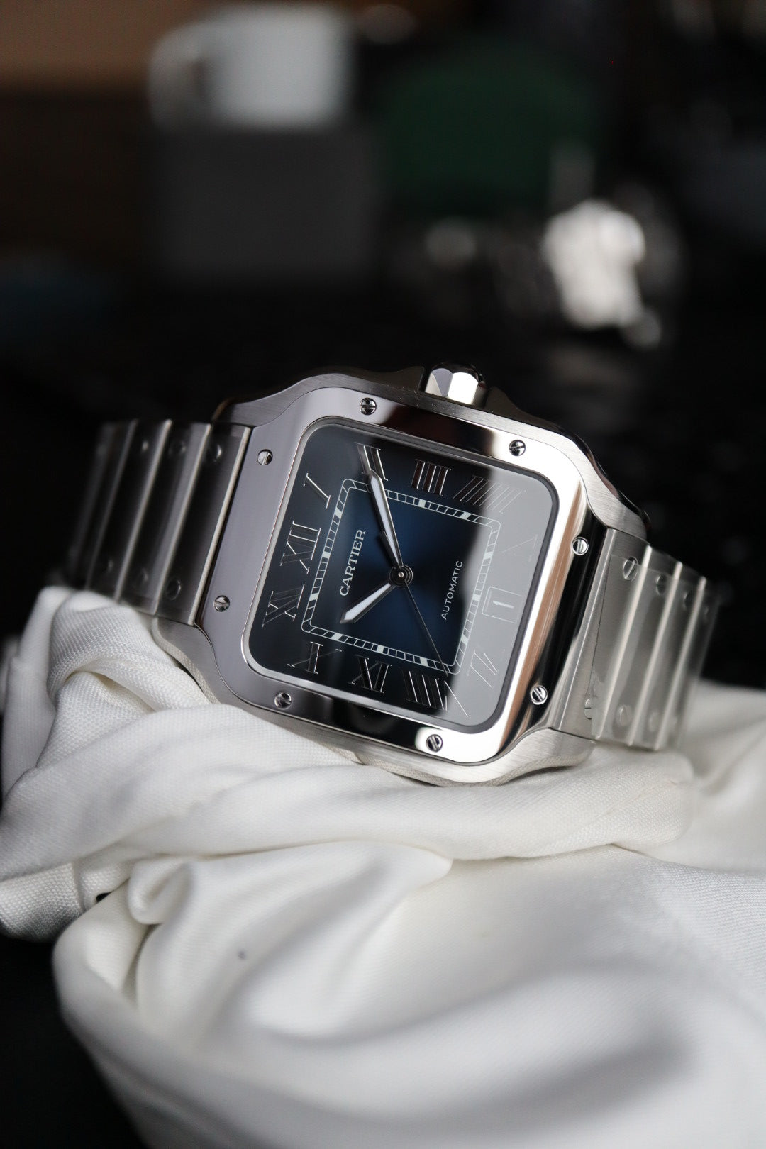 Cartier Santos XL blue (2021, stickered)