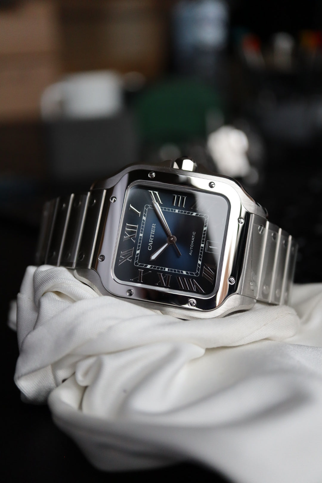 Cartier Santos XL blue (2021, stickered)