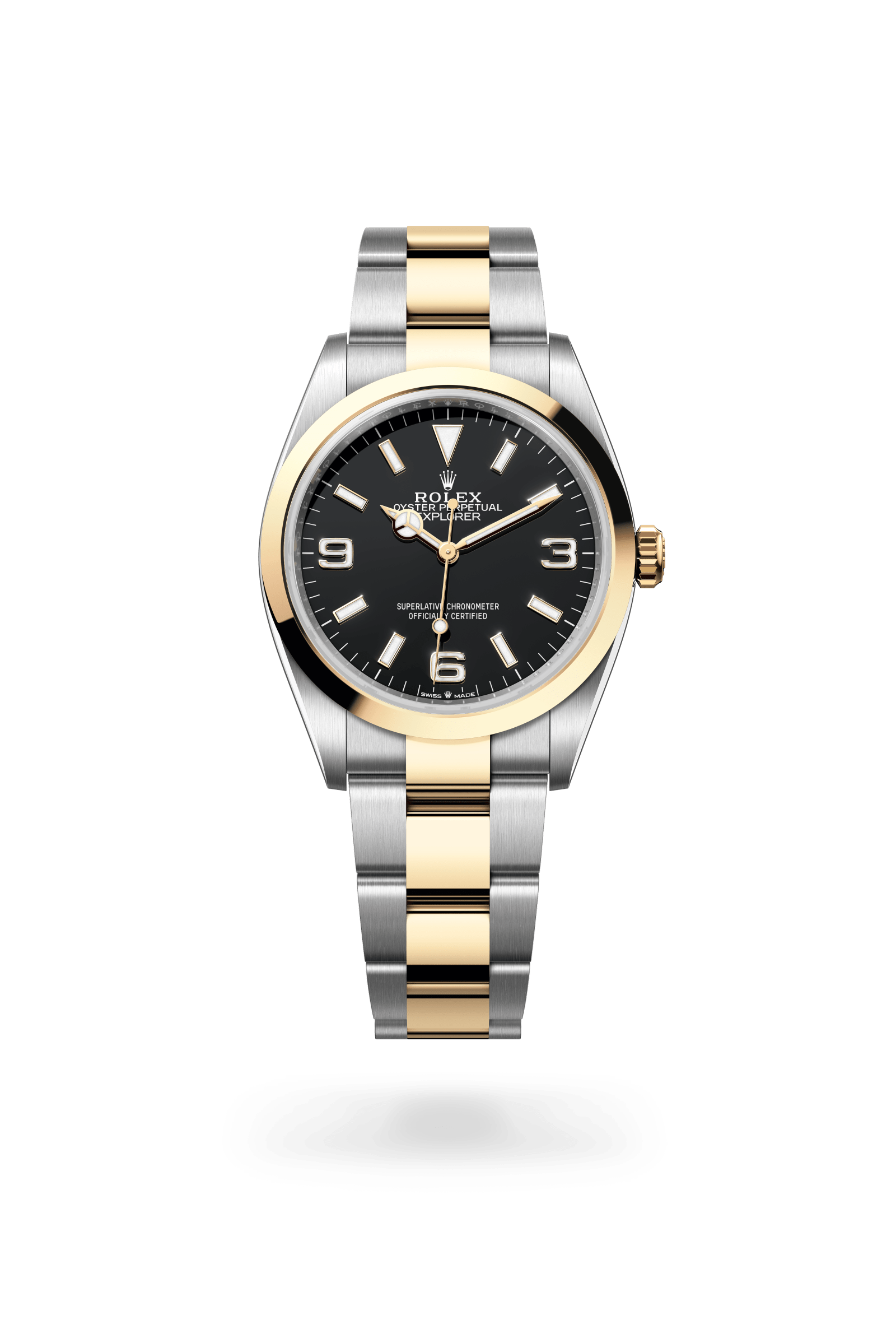 Explorer 36, Oyster, 36 mm, Oystersteel en geelgoud, Wijzerplaat : Zwart, Rolex