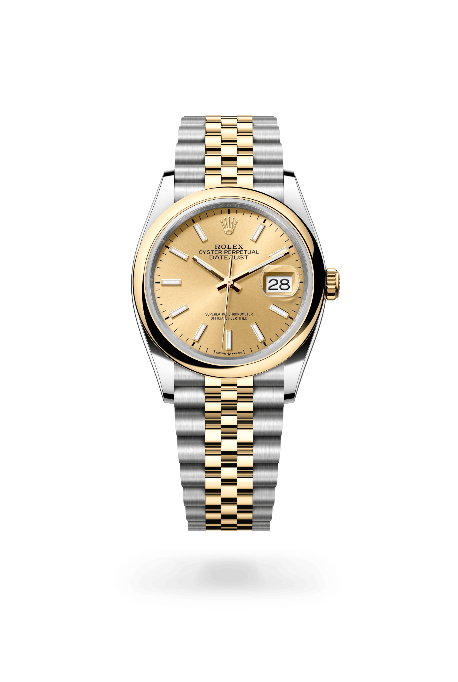 Datejust 36, Oyster, 36 mm, Oystersteel en geelgoud, Wijzerplaat : Champagnekleurig, Rolex