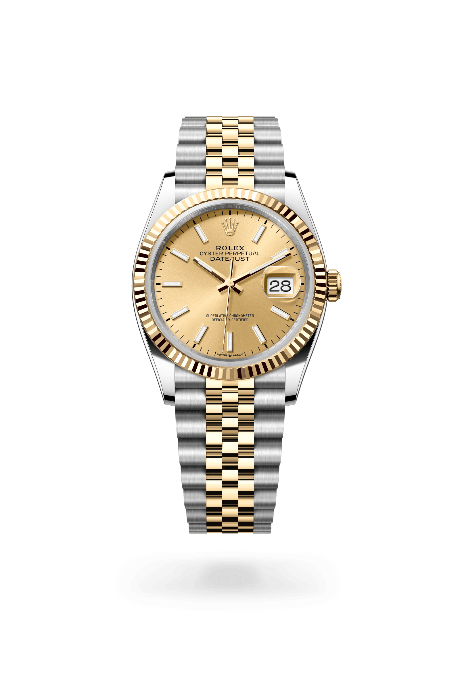Datejust 36, Oyster, 36 mm, Oystersteel en geelgoud, Wijzerplaat : Champagnekleurig, Rolex