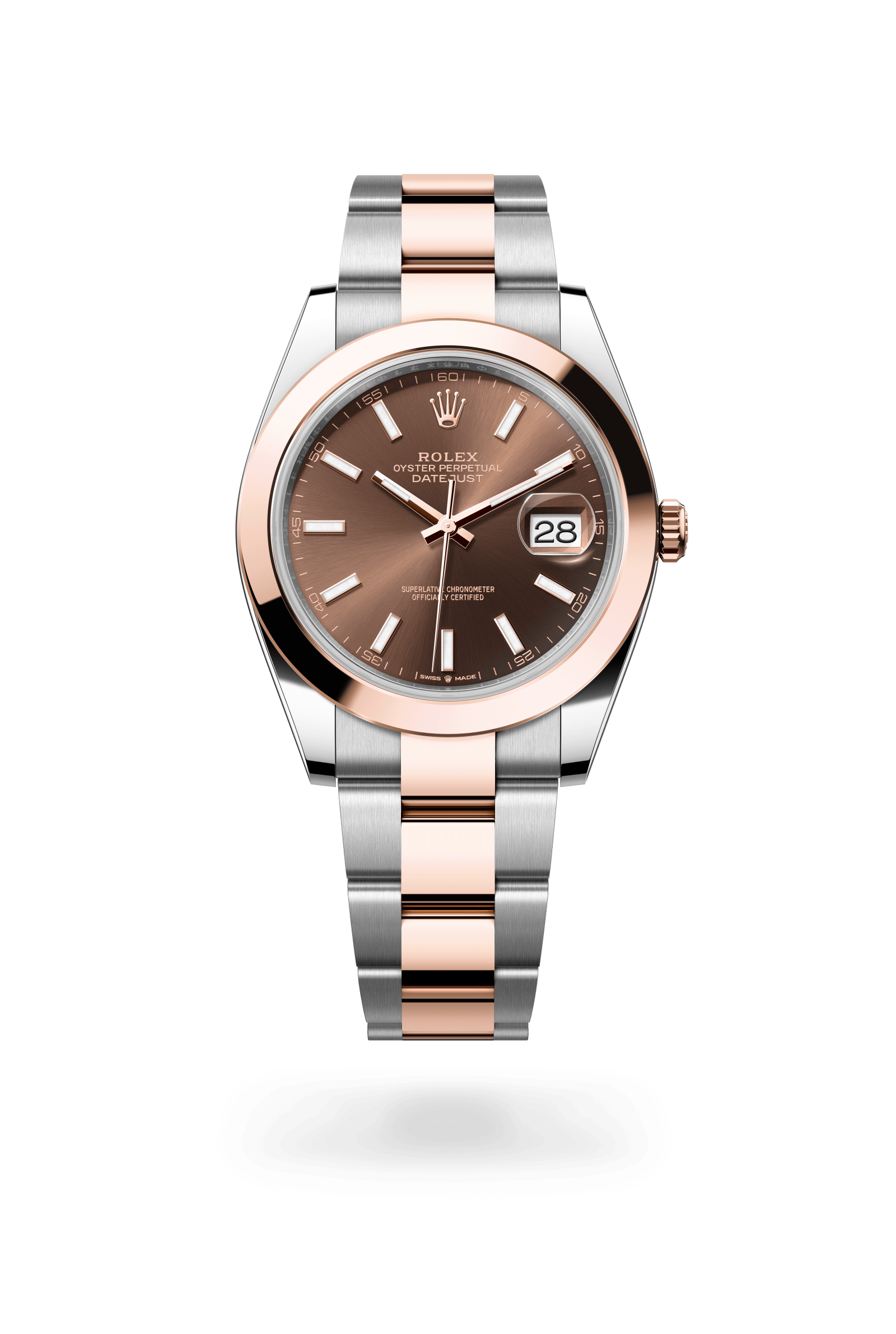 Datejust 41, Oyster, 41 mm, Oystersteel en Everose-goud, Wijzerplaat : Chocoladebruin, Rolex