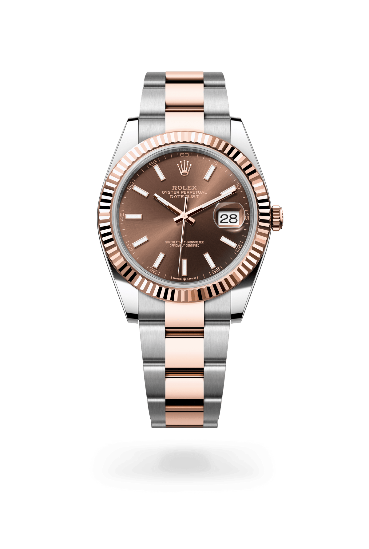 Datejust 41, Oyster, 41 mm, Oystersteel en Everose-goud, Wijzerplaat : Chocoladebruin, Rolex