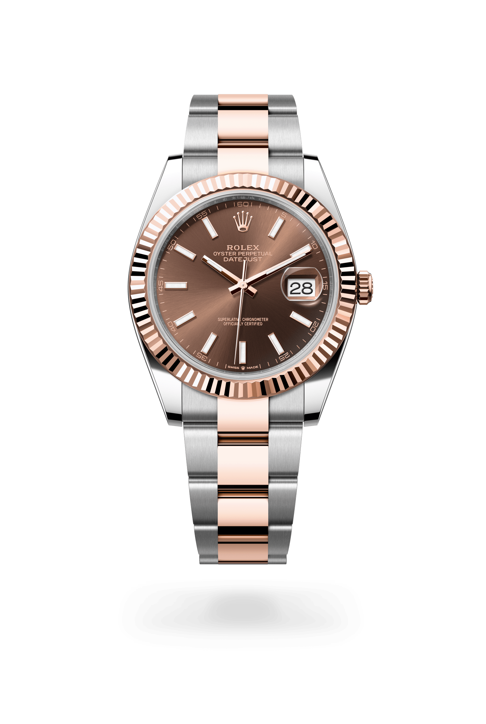 Datejust 41, Oyster, 41 mm, Oystersteel en Everose-goud, Wijzerplaat : Chocoladebruin, Rolex