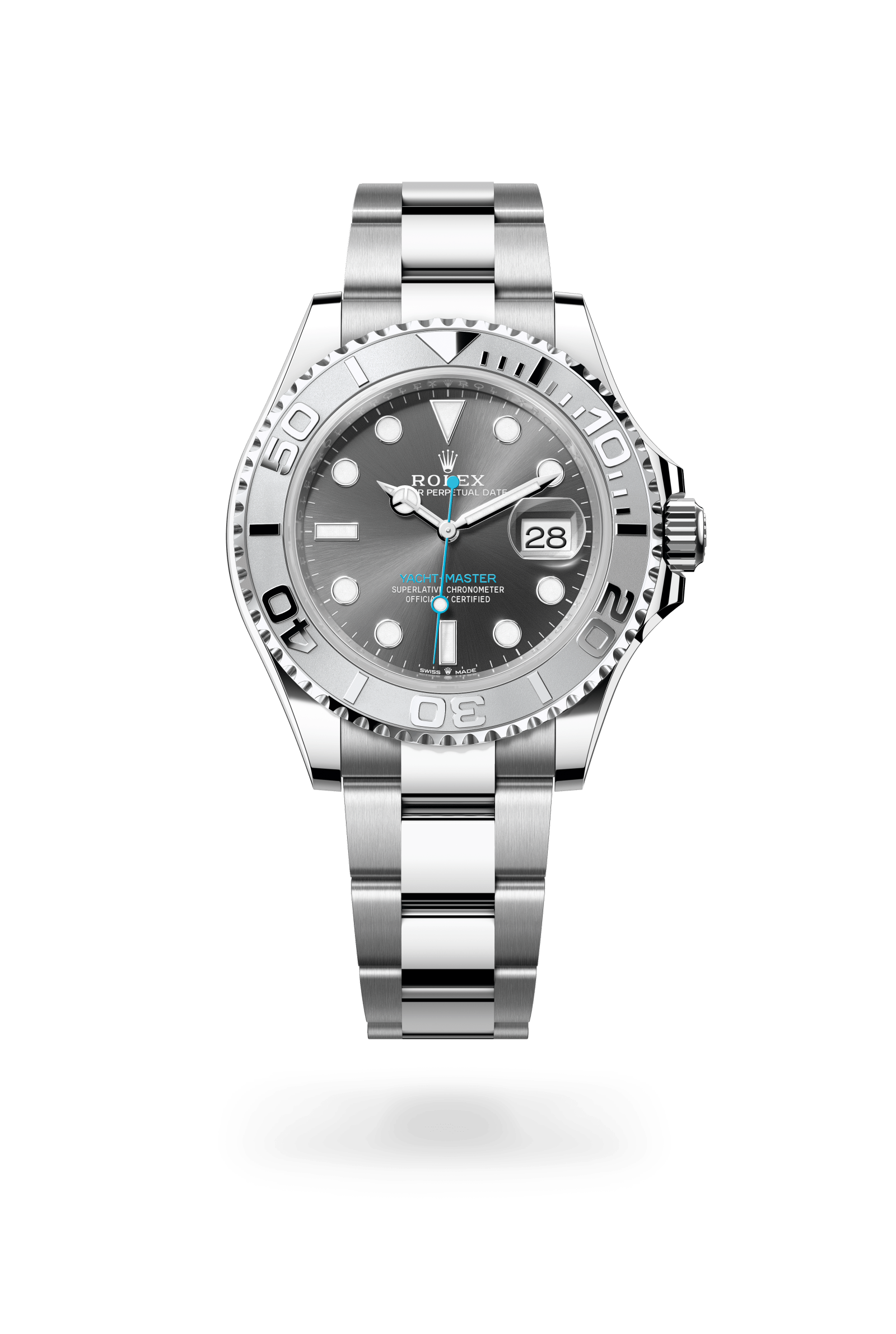 Yacht-Master 40, Oyster, 40 mm, Oystersteel en platina, Wijzerplaat : Leigrijs, Rolex