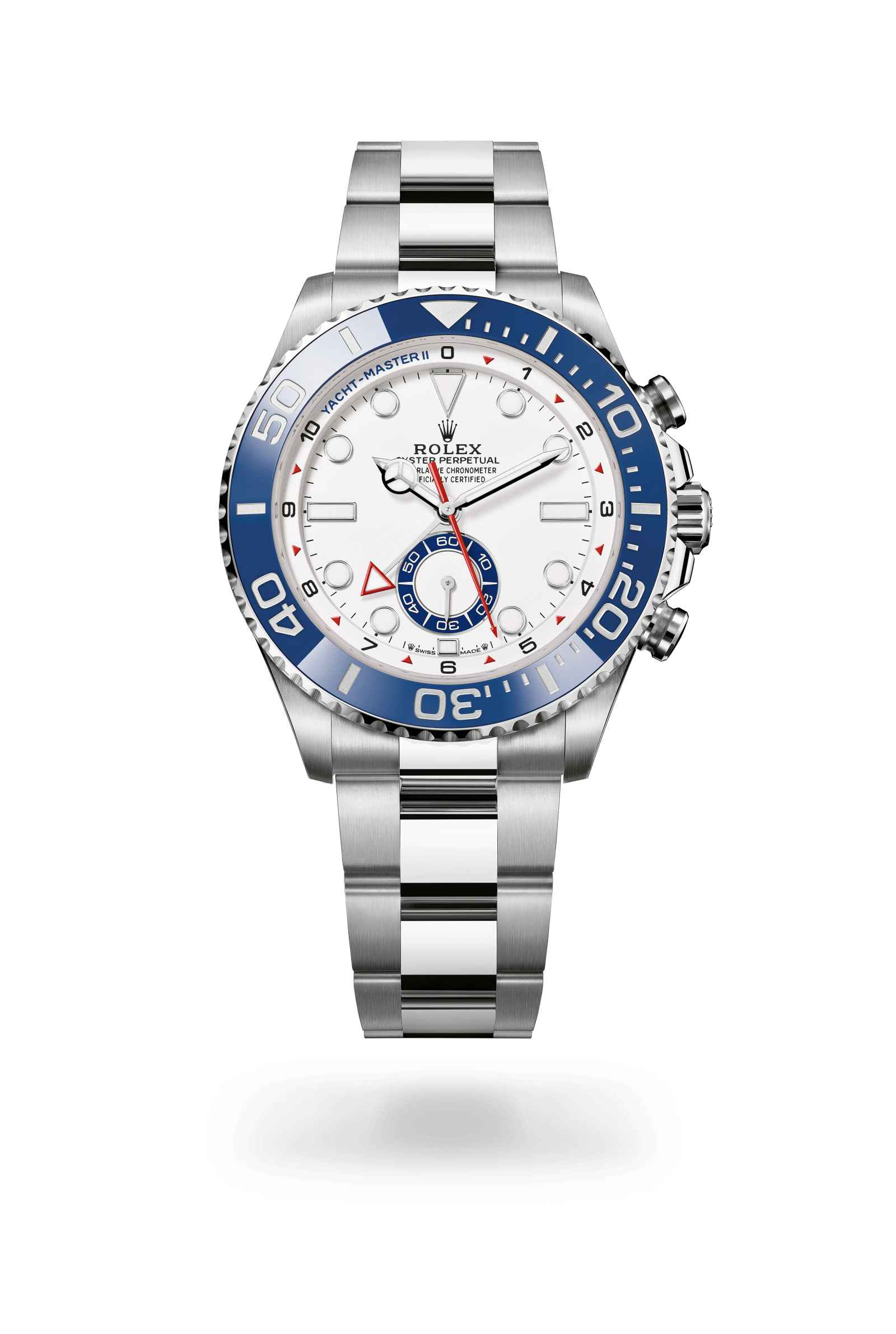 Yacht-Master II, Oyster, 44 mm, Oystersteel, Wijzerplaat : Wit, Rolex