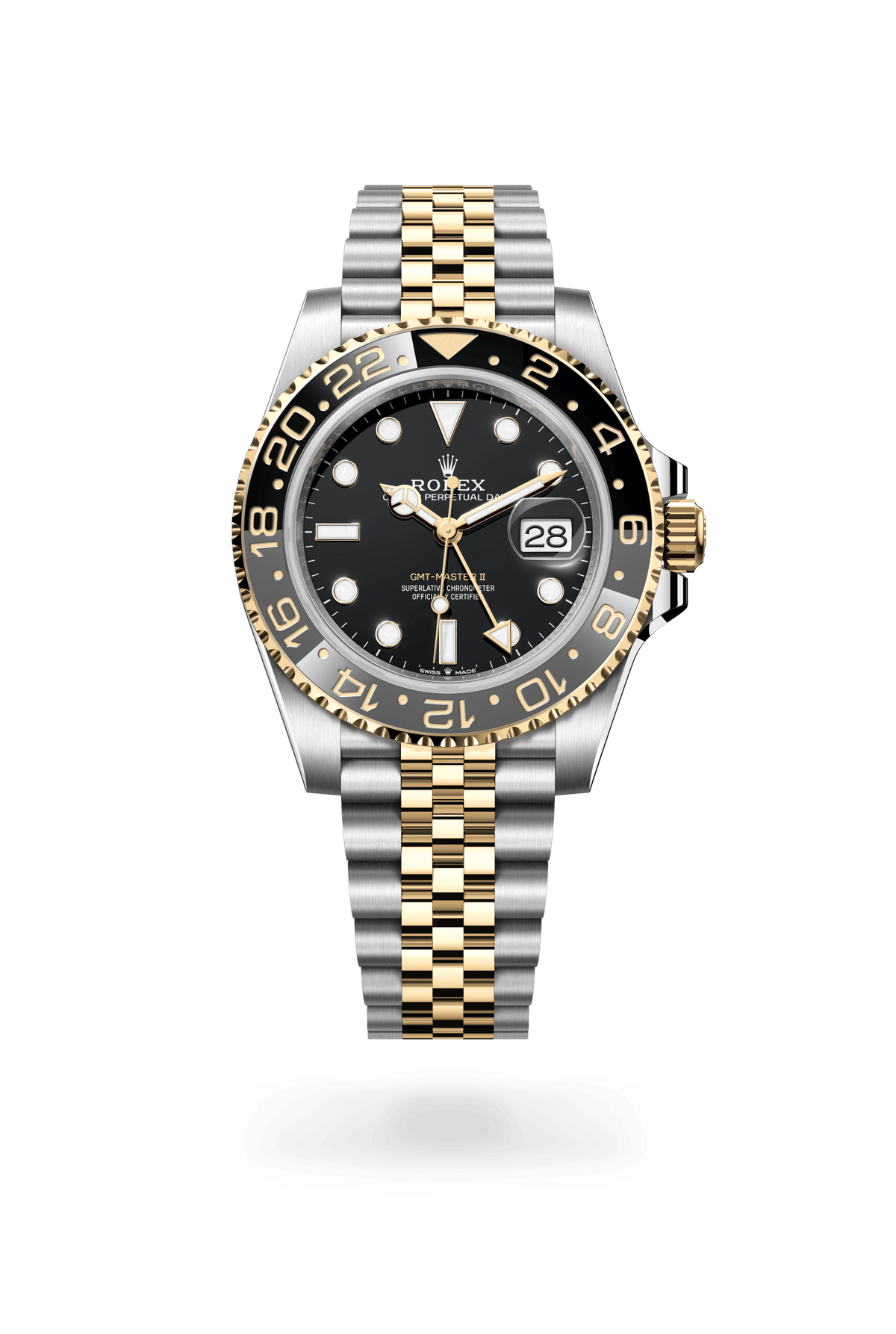 GMT-Master II, Oyster, 40 mm, Oystersteel en geelgoud, Wijzerplaat : Zwart, Rolex