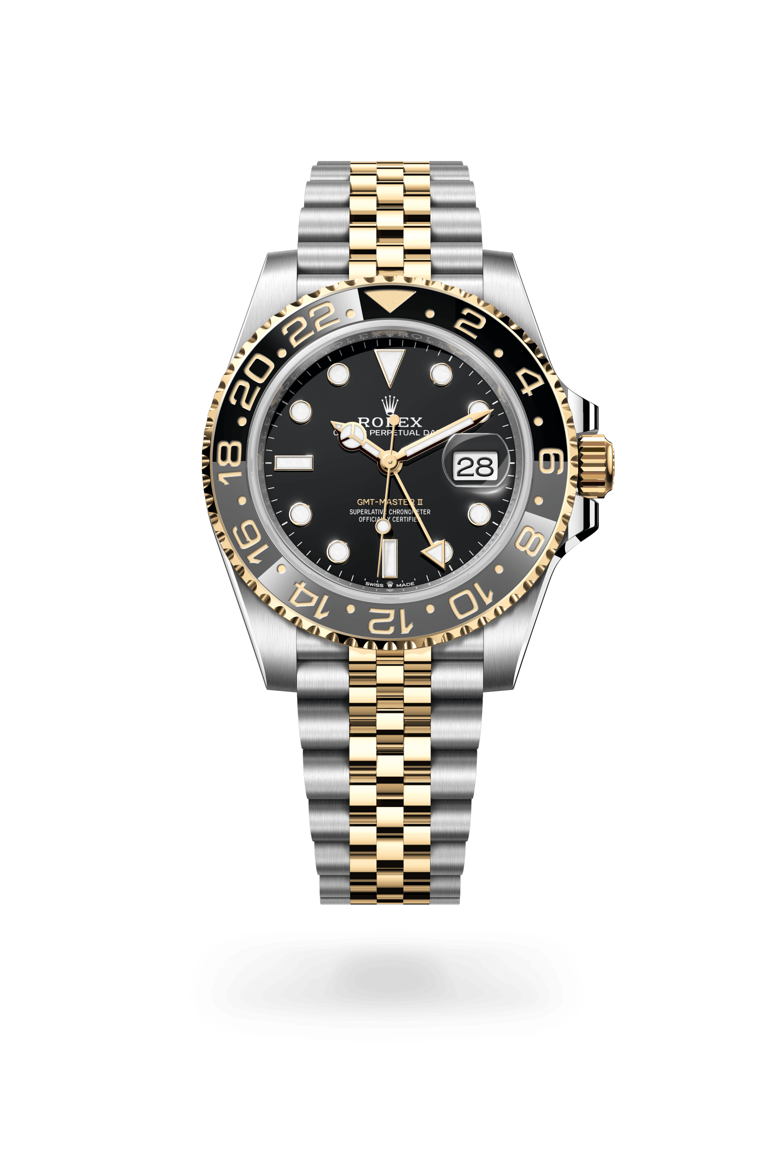 GMT-Master II, Oyster, 40 mm, Oystersteel en geelgoud, Wijzerplaat : Zwart, Rolex