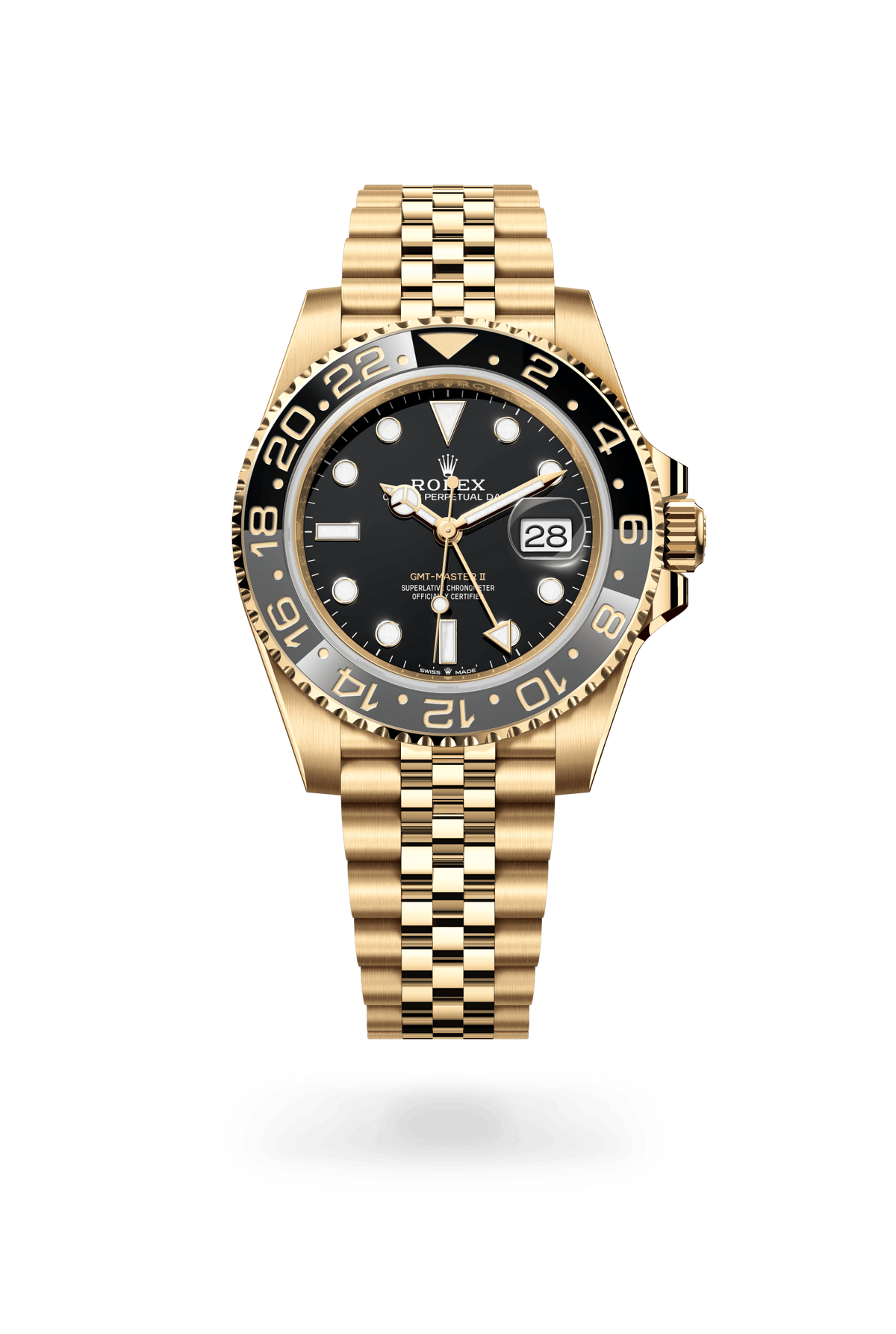 GMT-Master II, Oyster, 40 mm, geelgoud, Wijzerplaat : Zwart, Rolex