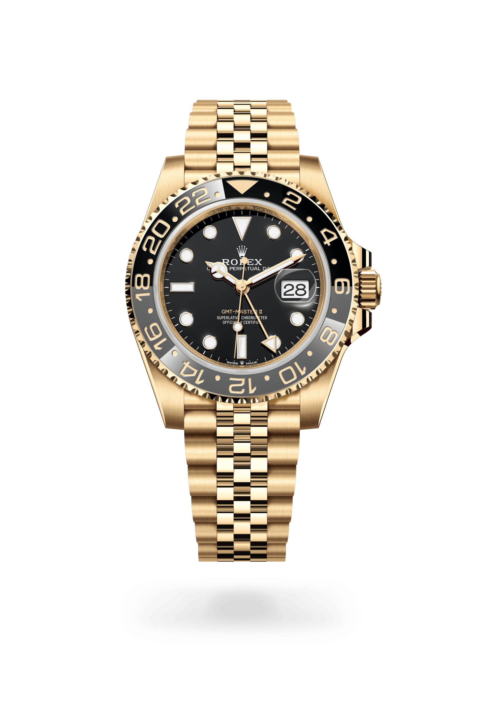 GMT-Master II, Oyster, 40 mm, geelgoud, Wijzerplaat : Zwart, Rolex