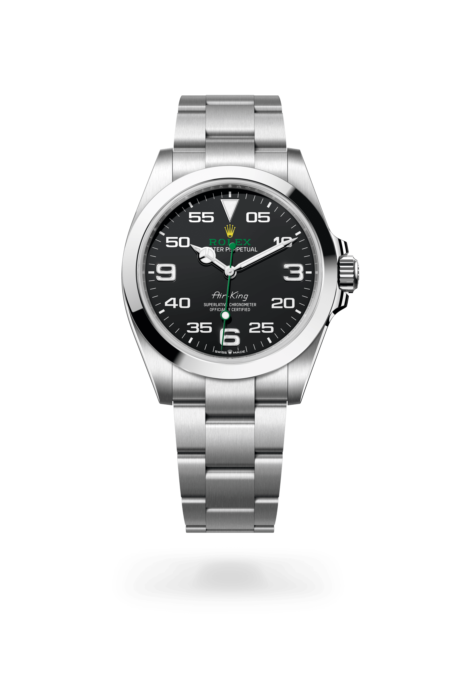 Air-King, Oyster, 40 mm, Oystersteel, Wijzerplaat : Zwart, Rolex