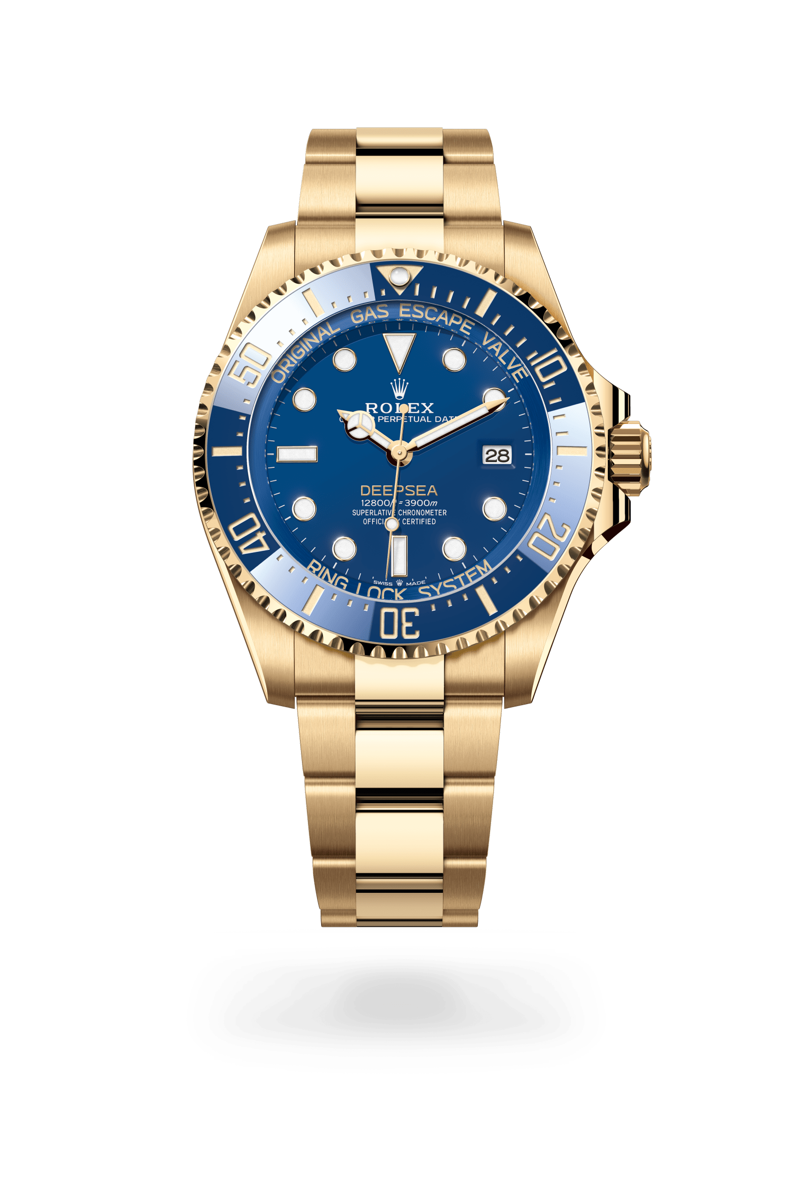 Rolex Deepsea, Oyster, 44 mm, geelgoud, Wijzerplaat : Blauw, Rolex