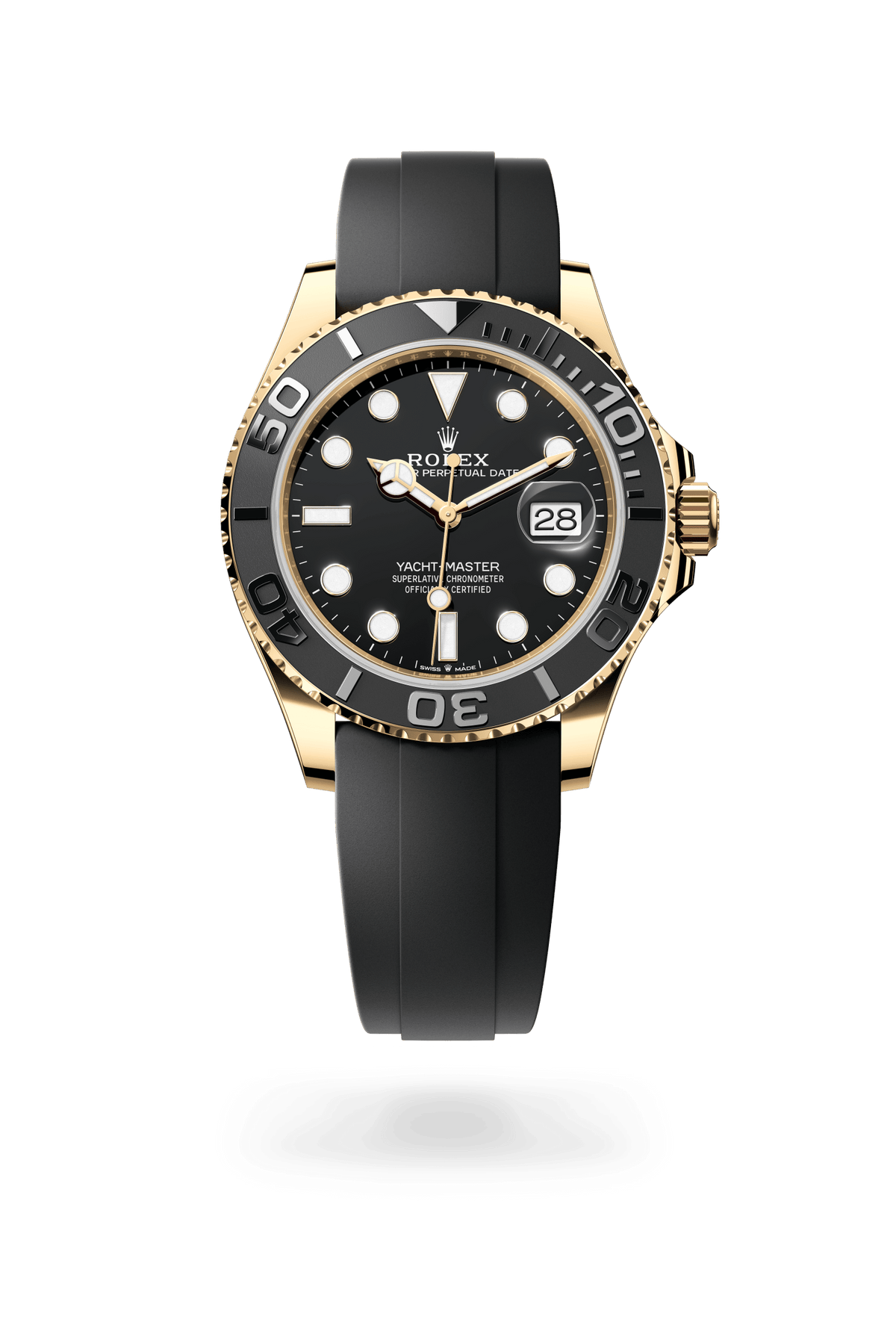 Yacht-Master 42, Oyster, 42 mm, geelgoud, Wijzerplaat : Zwart, Rolex