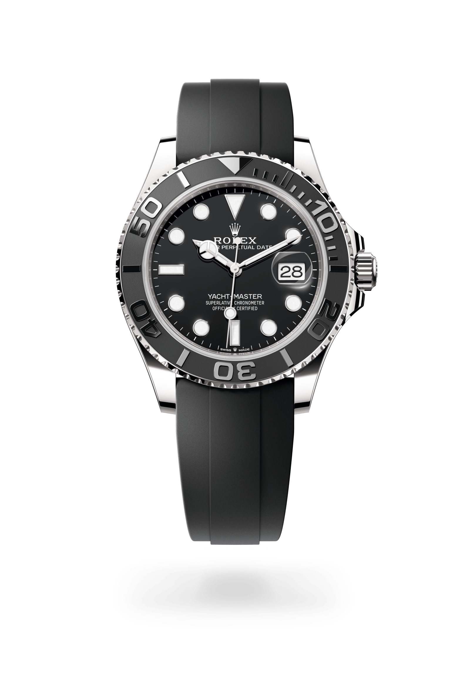 Yacht-Master 42, Oyster, 42 mm, witgoud, Wijzerplaat : Zwart, Rolex