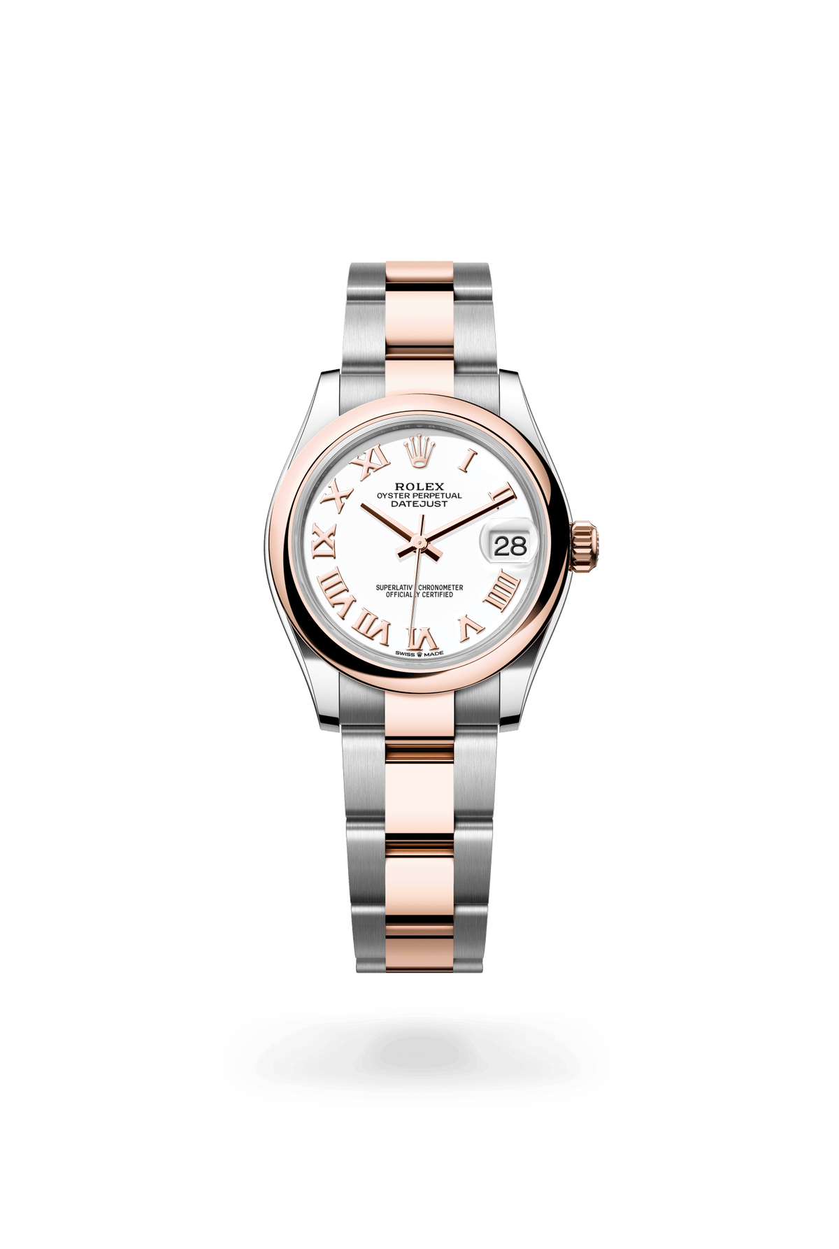 Datejust 31, Oyster, 31 mm, Oystersteel en Everose-goud, Wijzerplaat : Wit, Rolex
