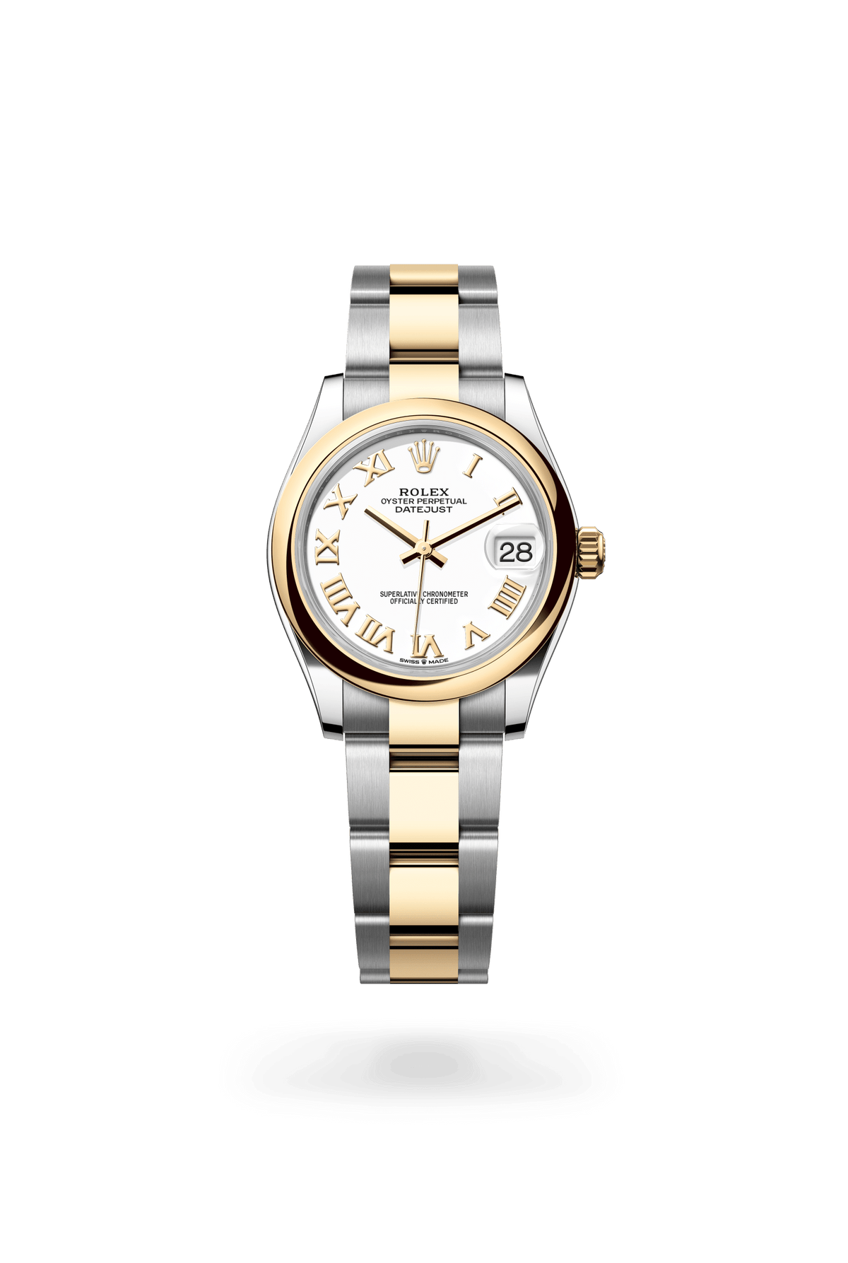 Datejust 31, Oyster, 31 mm, Oystersteel en geelgoud, Wijzerplaat : Wit, Rolex