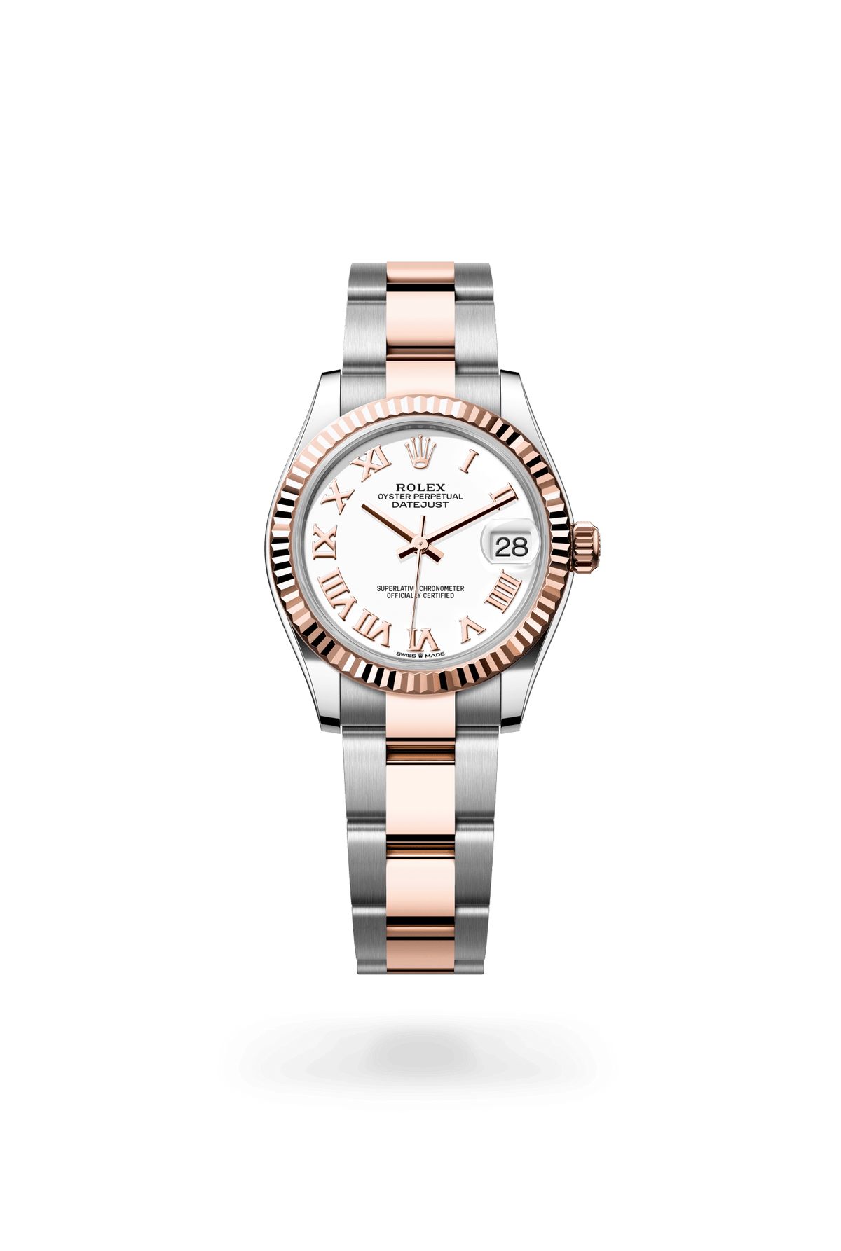 Datejust 31, Oyster, 31 mm, Oystersteel en Everose-goud, Wijzerplaat : Wit, Rolex