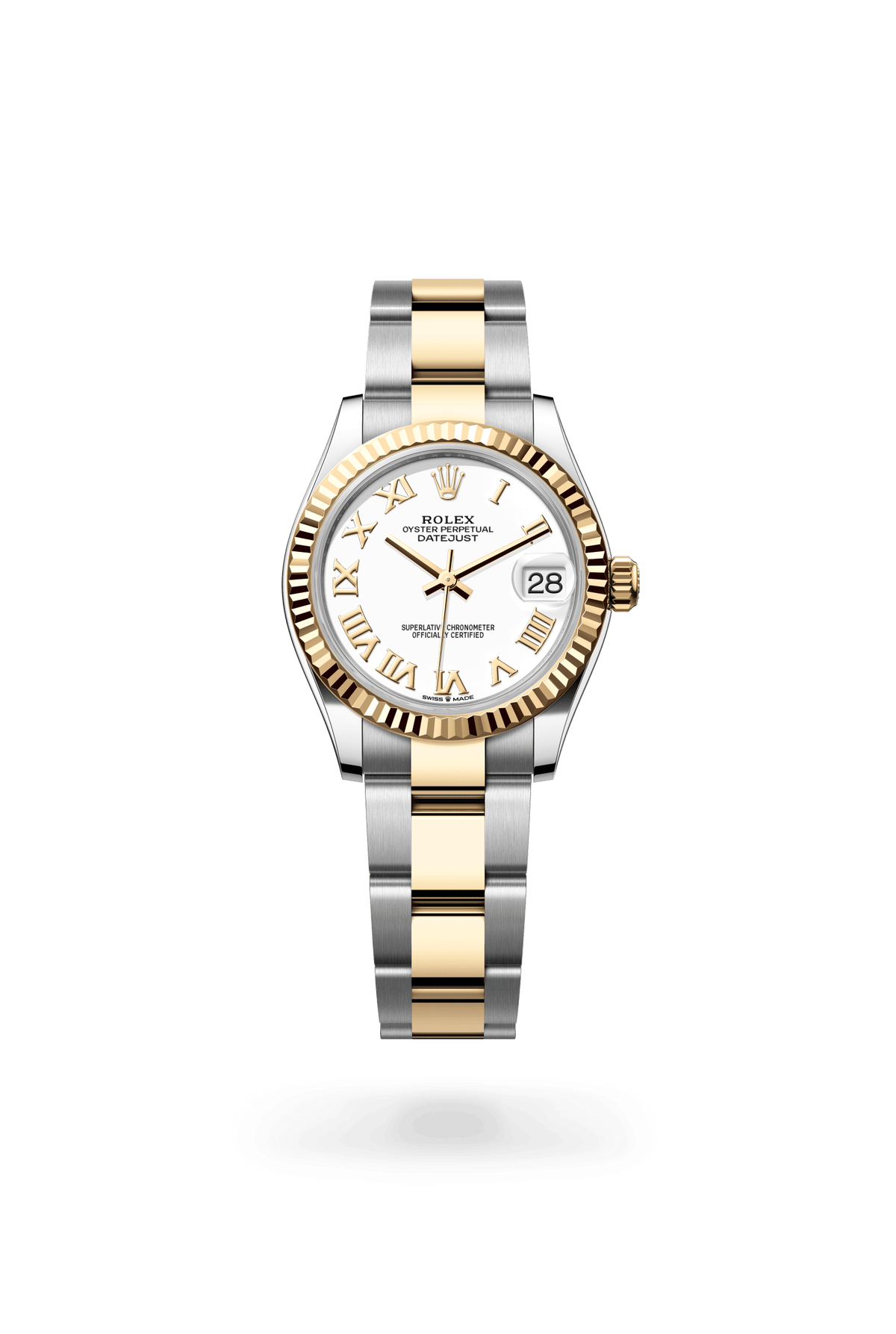 Datejust 31, Oyster, 31 mm, Oystersteel en geelgoud, Wijzerplaat : Wit, Rolex
